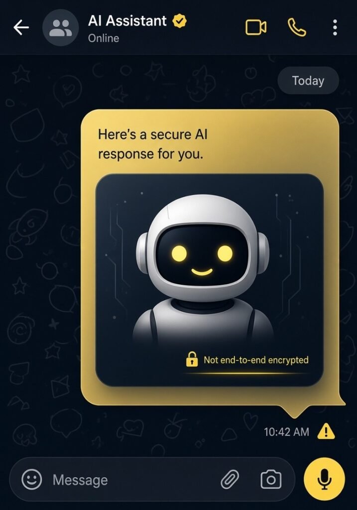 Chats with third-party agents are not end-to-end encrypted — messages pass through Meta’s secure service.