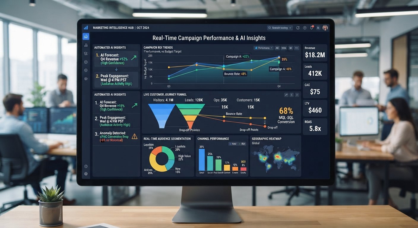 AI-powered enterprise marketing technology dashboard showcasing real-time data